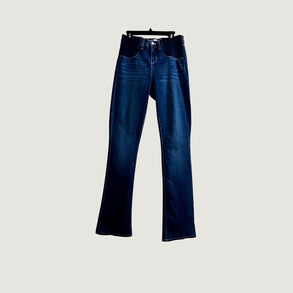 L'AGENCE Maternity Bootcut Jeans Blue Elastic Side Panel Denim Size 24